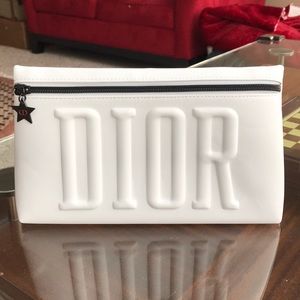 New Dior White Vinyl Pouch